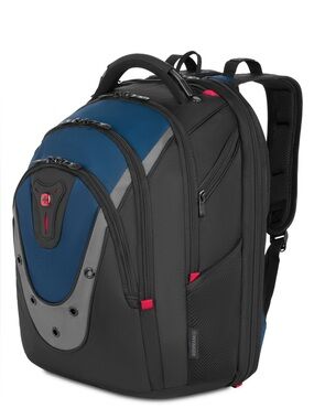 Wenger by Swiss Gear Ibex ScanSmart Laptop Backpack Black Gray Blue 17 Inch